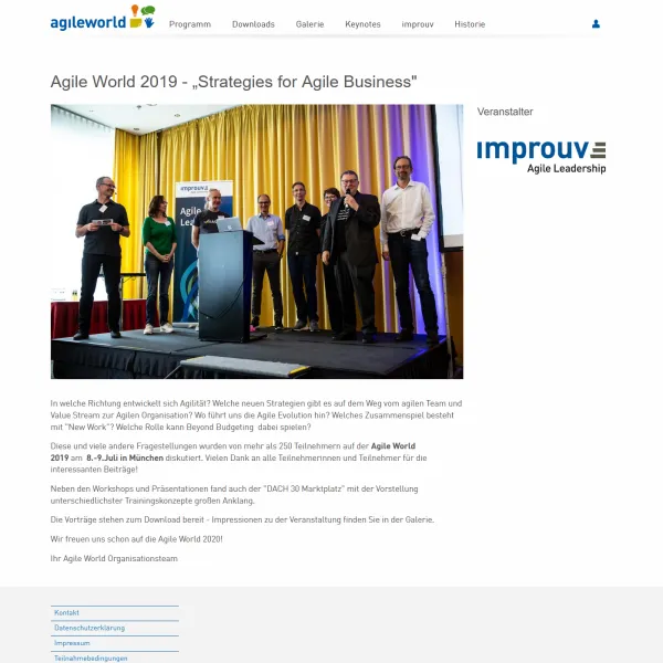 Screenshot der fertigen Website von Agile World unter Drupal 8.