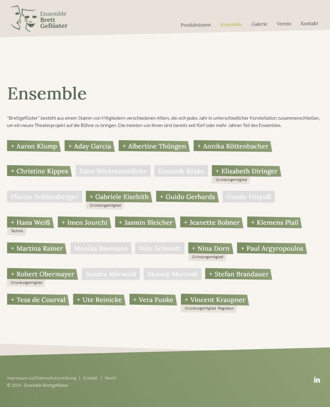 Screenshot der fertigen Website von Ensemble Brettgeflüster unter Drupal 10.