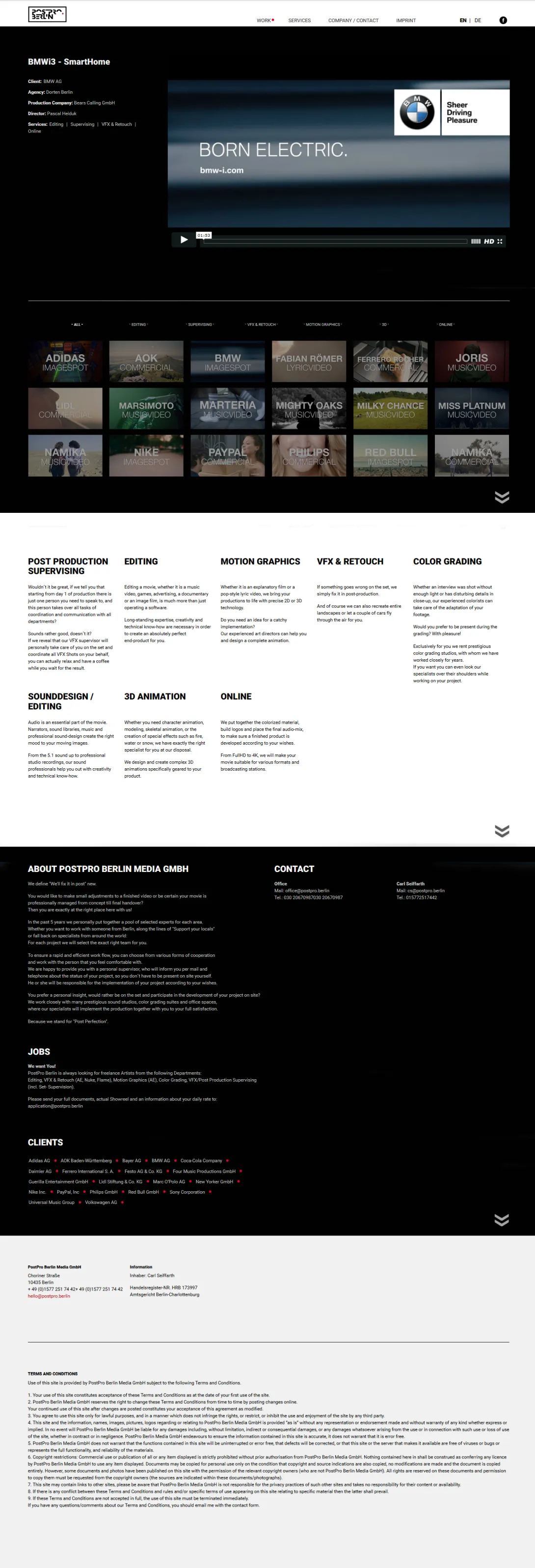 Screenshot der fertigen Website von postpro unter Drupal 7.